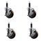 Service Caster 4'' Maroon Poly Swivel 1'' Expanding Stem Caster Set with Brake, 4PK SCC-EX20S414-PPUB-MRN-TLB-1-4 - alternate 1